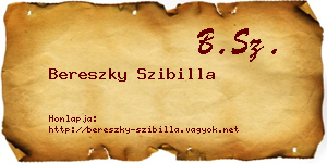 Bereszky Szibilla névjegykártya